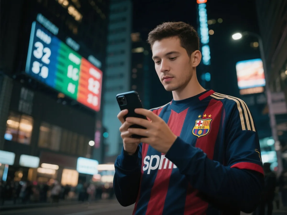 手機查看即時比分示意圖